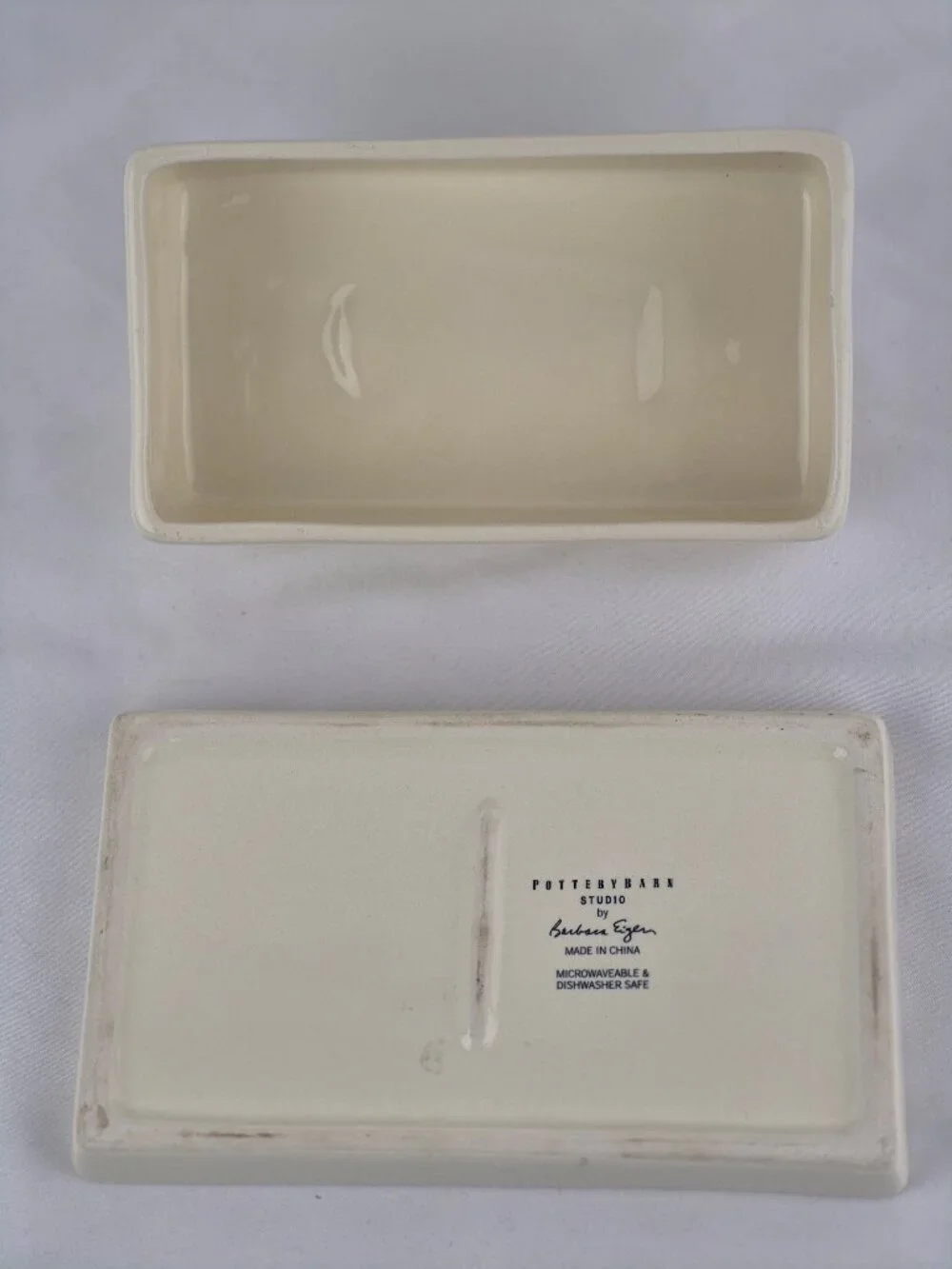 Pottery Barn Barbara Eigen Butter Dish Quarter Pound Tray and Lid